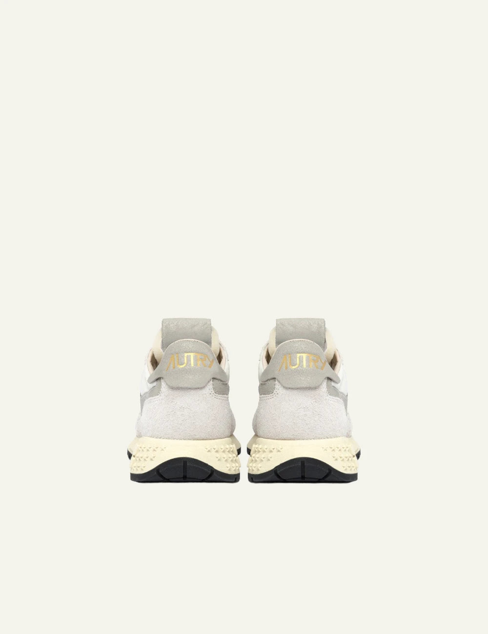 Autry Reelwind low sneaker light beige suede nylon back pair view