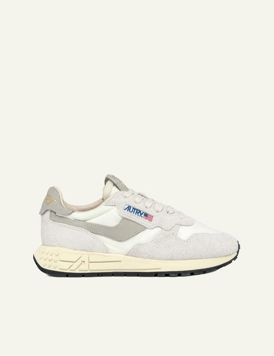 Autry Reelwind low sneaker light beige suede nylon side view