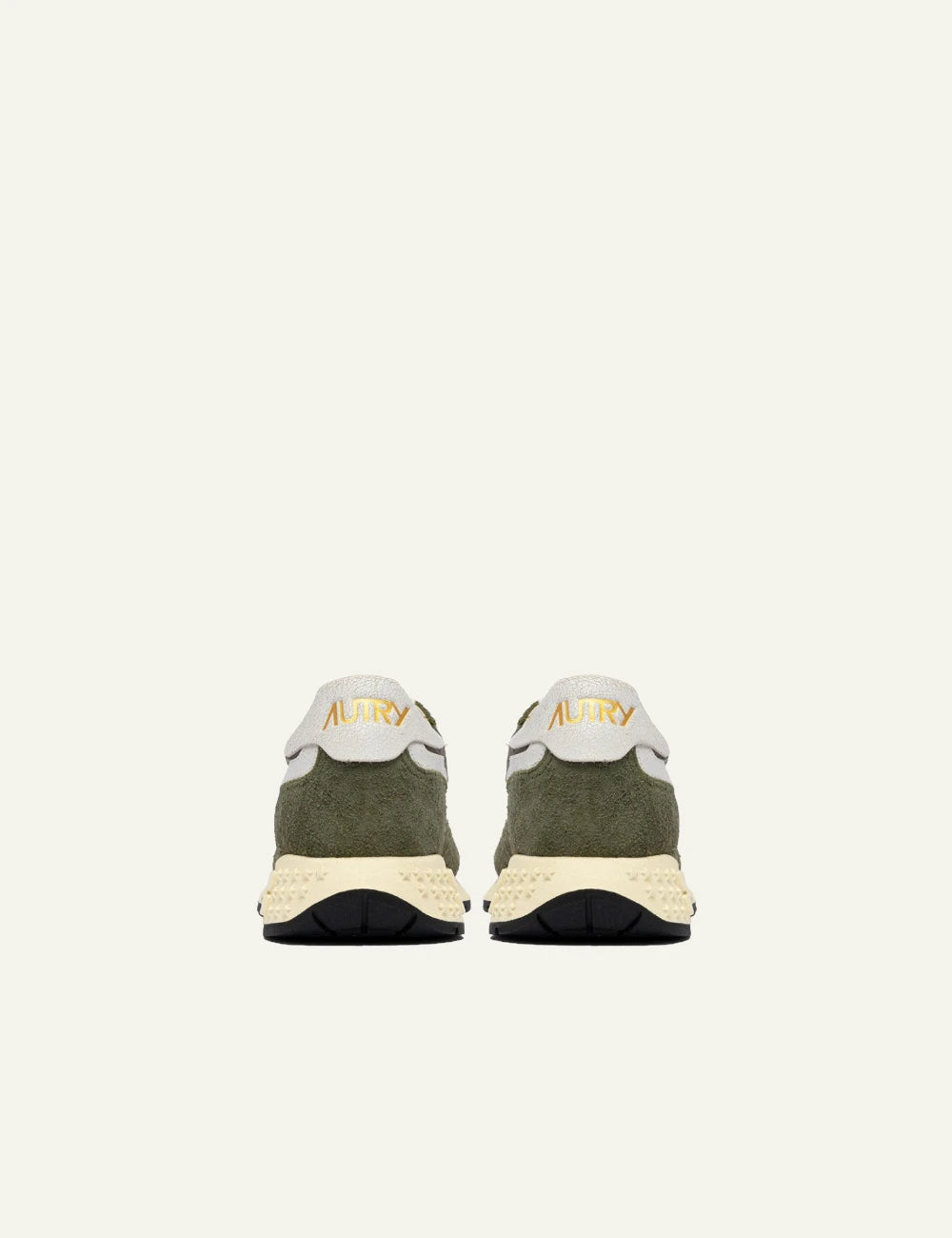 Autry Reelwind low sneaker olive green suede nylon back pair view