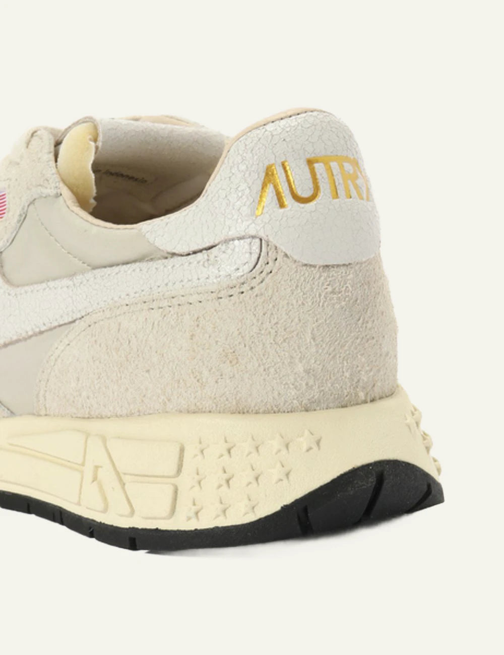 Autry sneakers beige suede nylon leather low back view