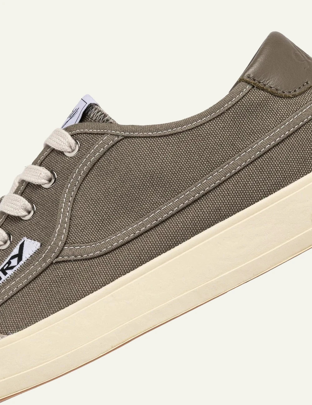 Autry Windscape sneakers khaki canvas suede low top side detail view