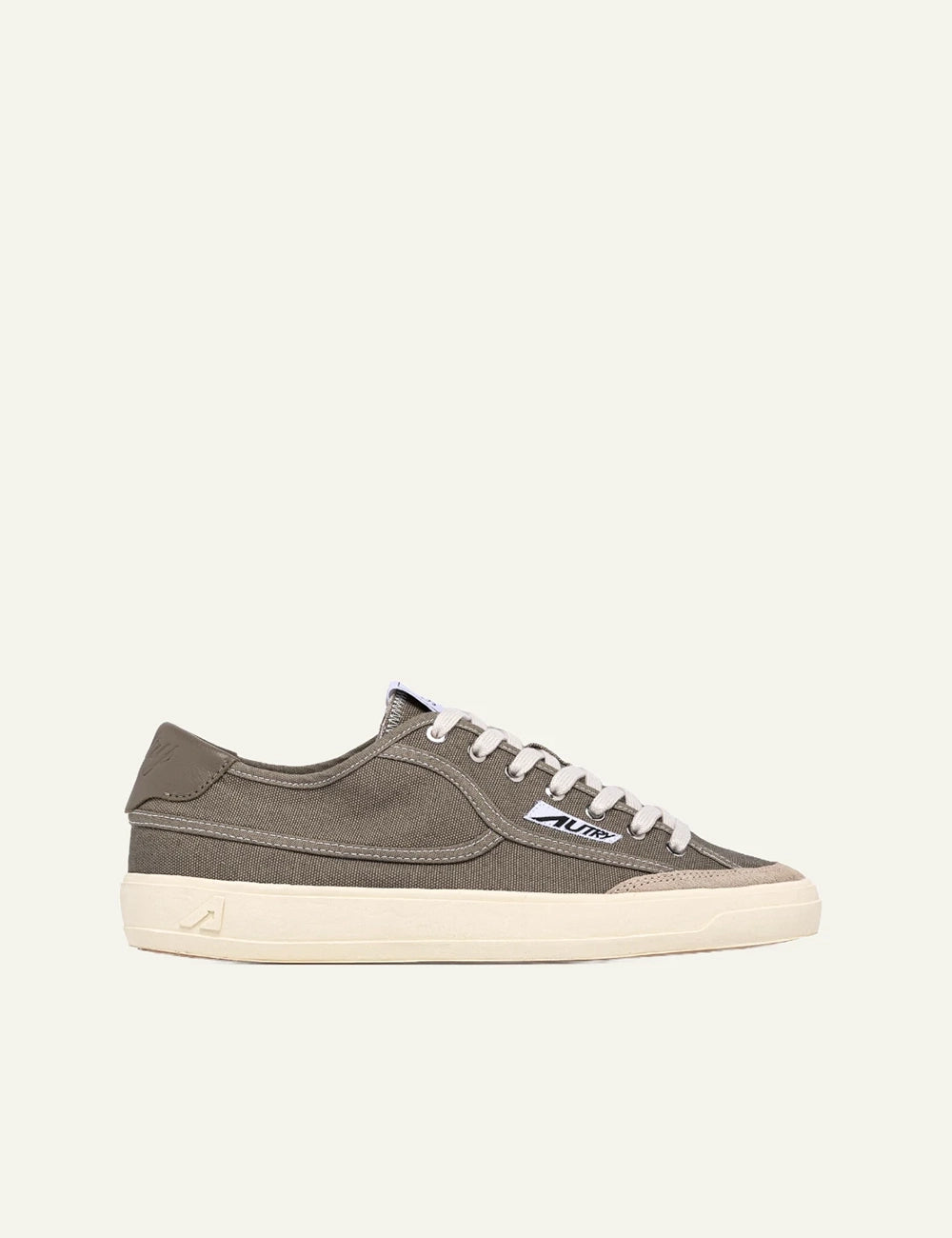 Autry Windscape sneakers khaki canvas suede low top side view