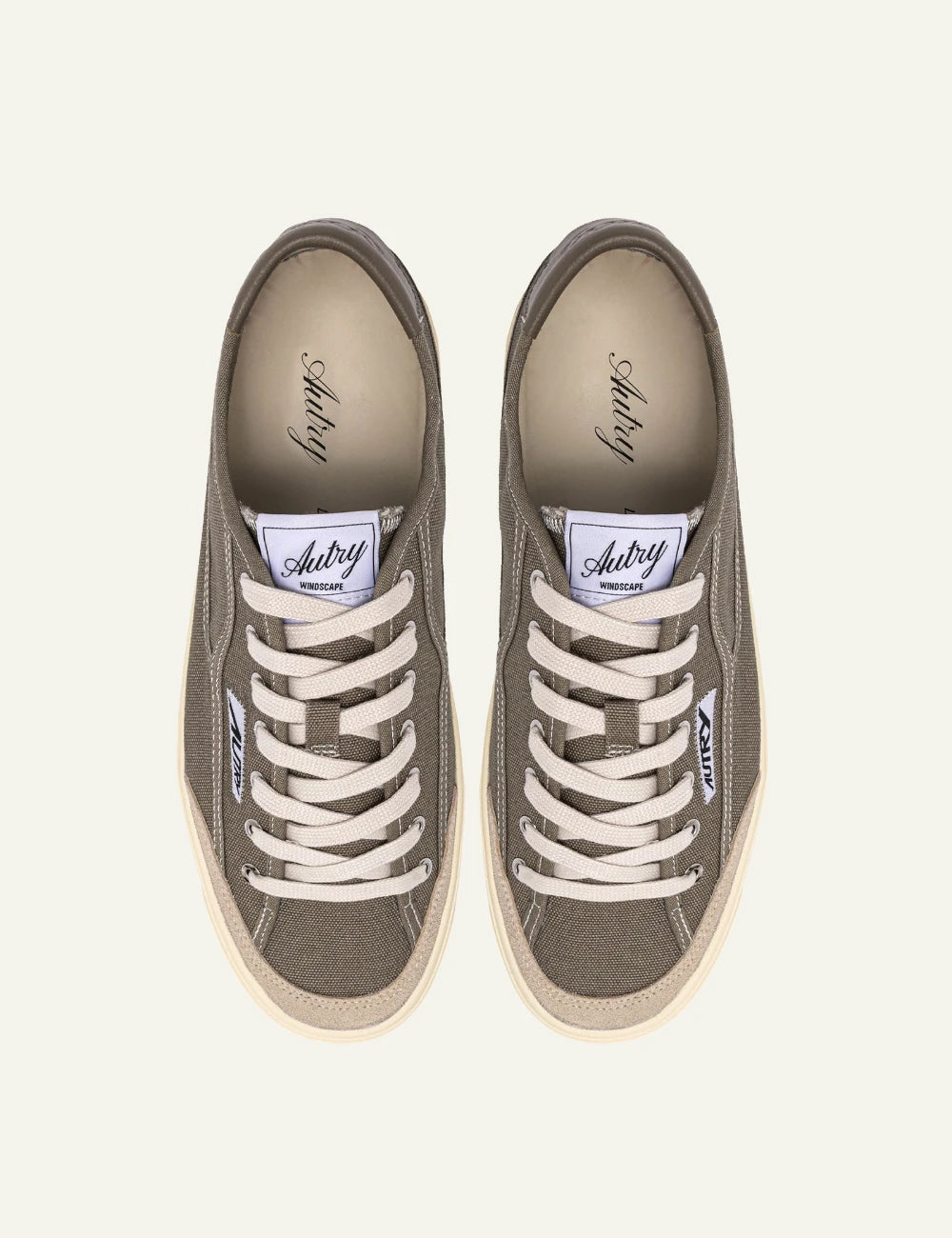 Autry Windscape sneakers khaki canvas suede low top view