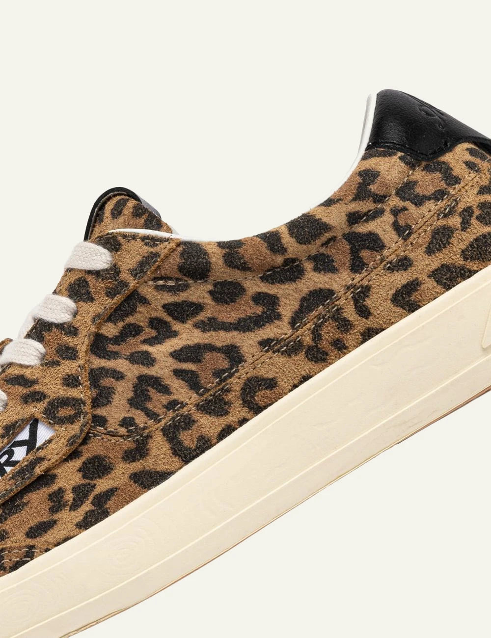 Autry Windscape sneakers leopard suede black heel low top side detail view