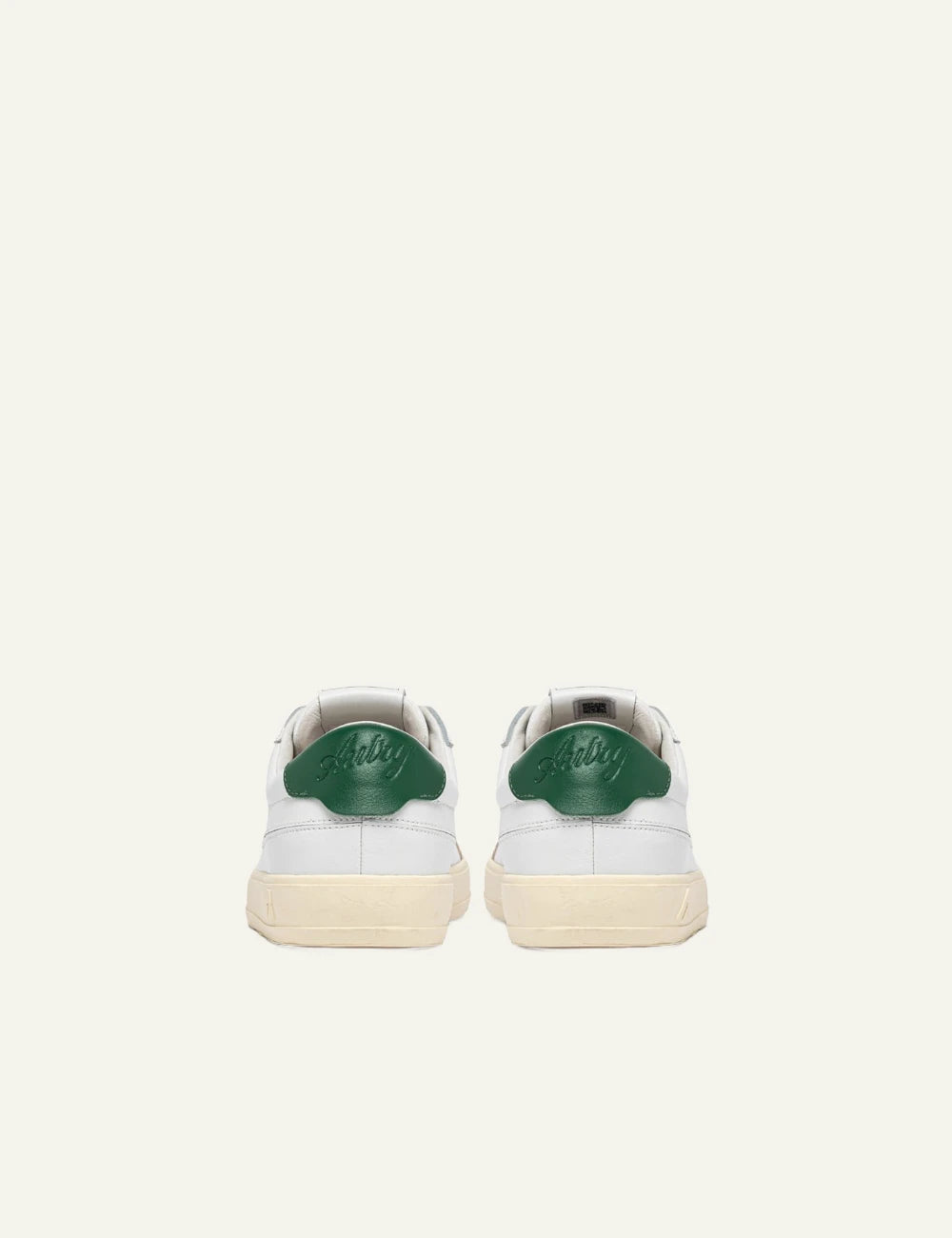 Autry Windscape sneakers white leather green heel low top back view