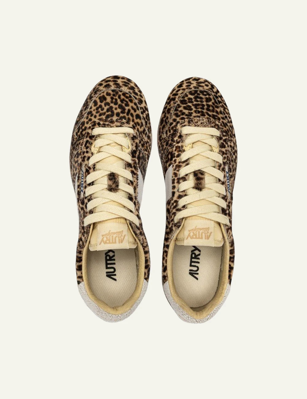 Autry women’s leopard and white Windspin Low pony-effect sneakers top