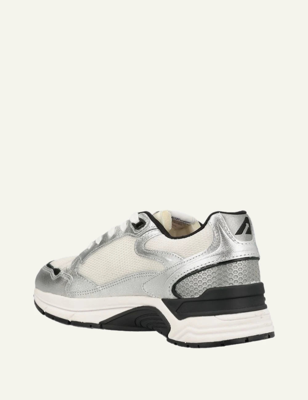 Autry women’s white and silver Hyperway sneakers with black details back