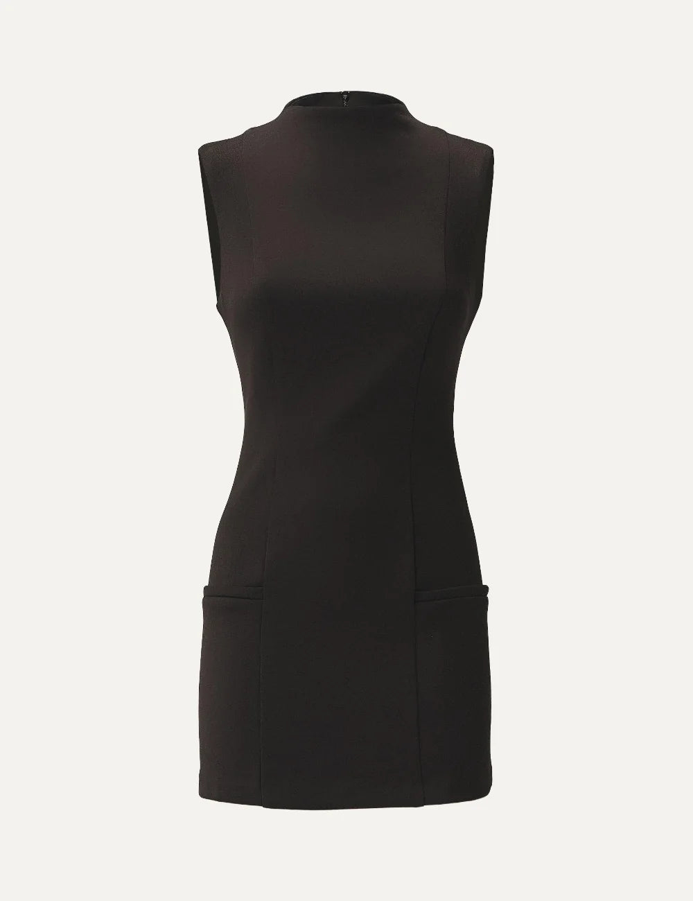 AYME Milano women Sophia black sleeveless fitted scuba mini dress product shot