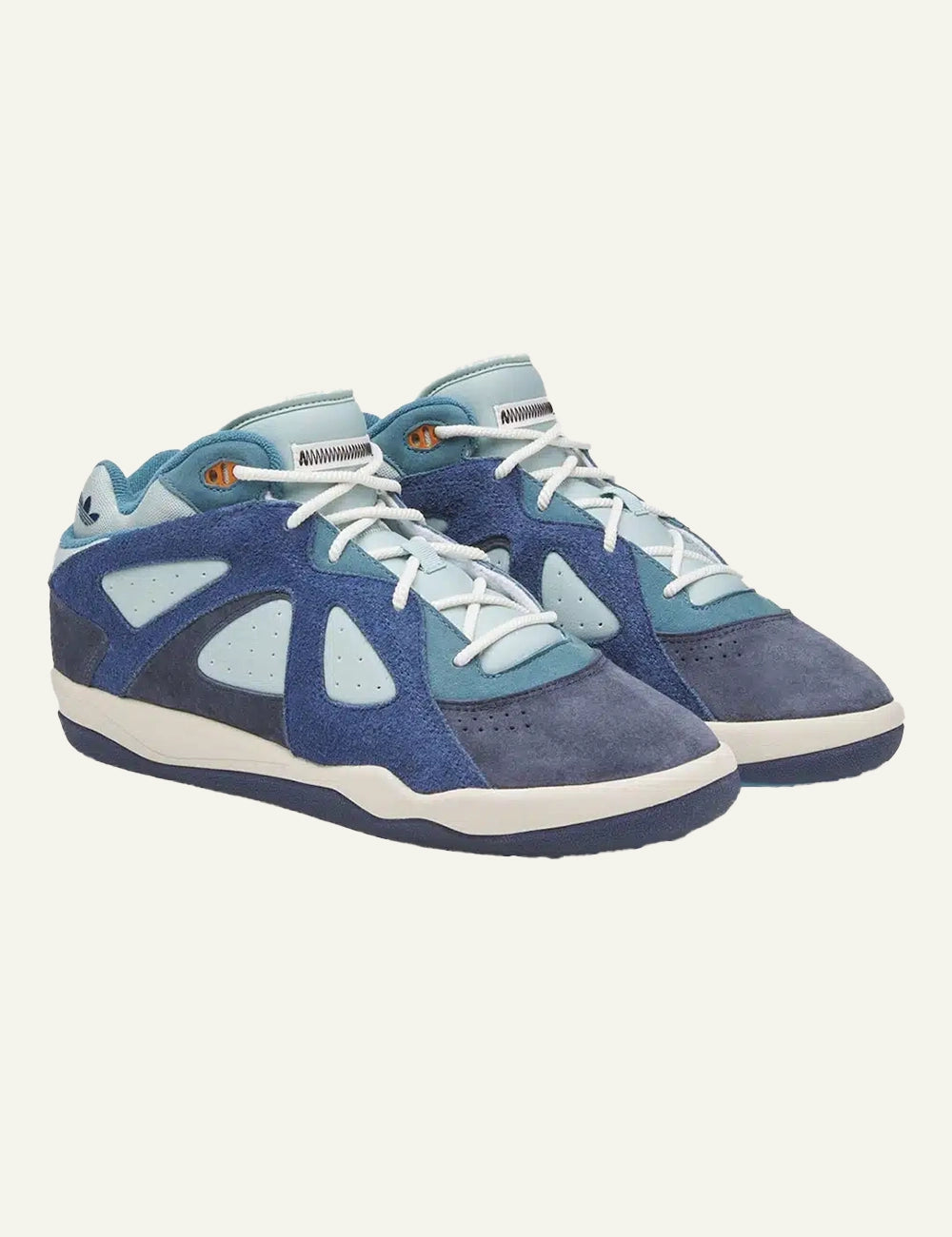 Bad Bunny x adidas Badbo 1.0 men Night Navy blue leather and suede sneakers angled