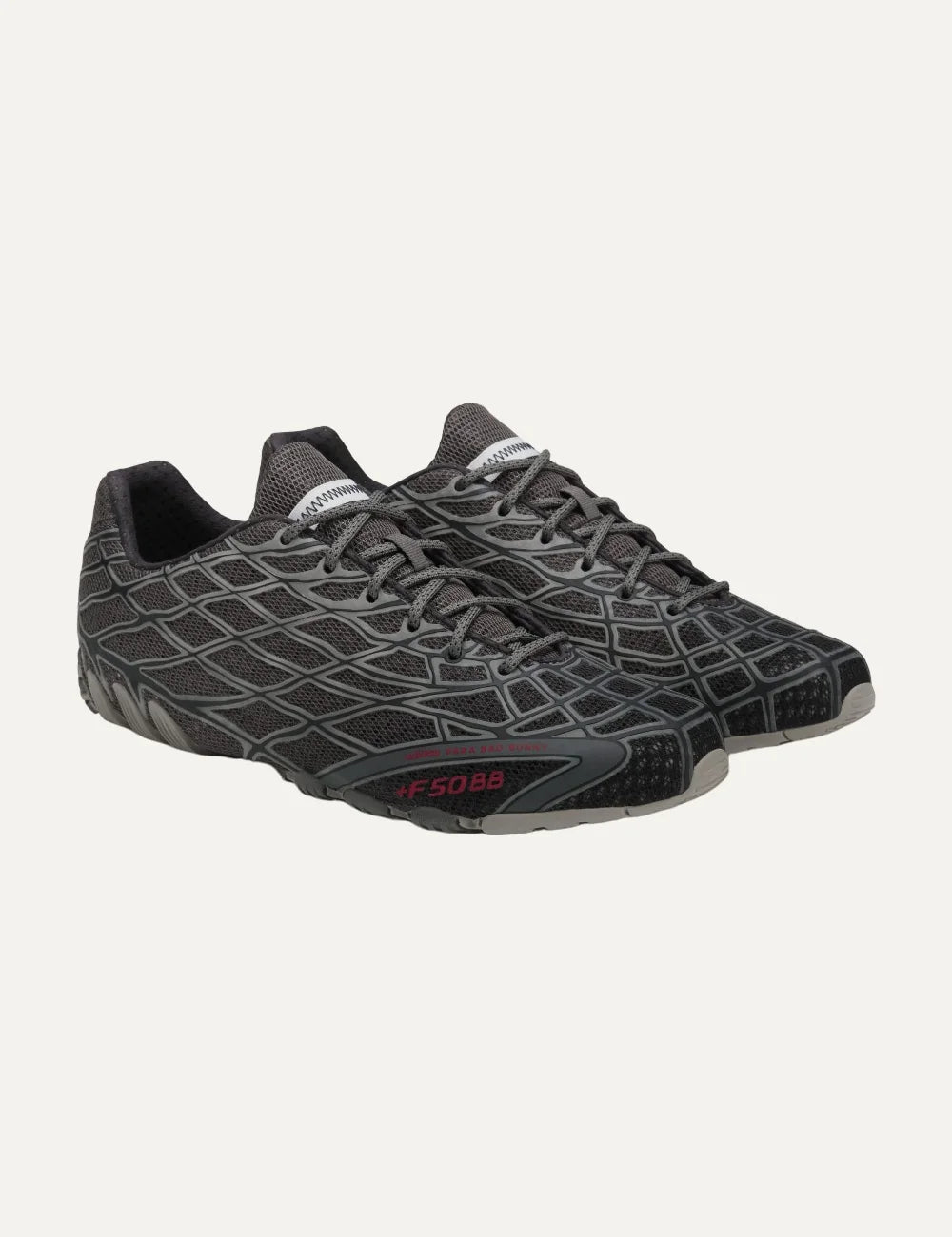 Bad Bunny x adidas F50 Ghost Sprint men black charcoal mesh sneakers angled