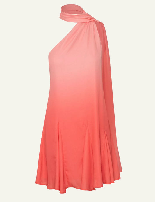 Baobab Ari mini dress coralina one shoulder ombre product view
