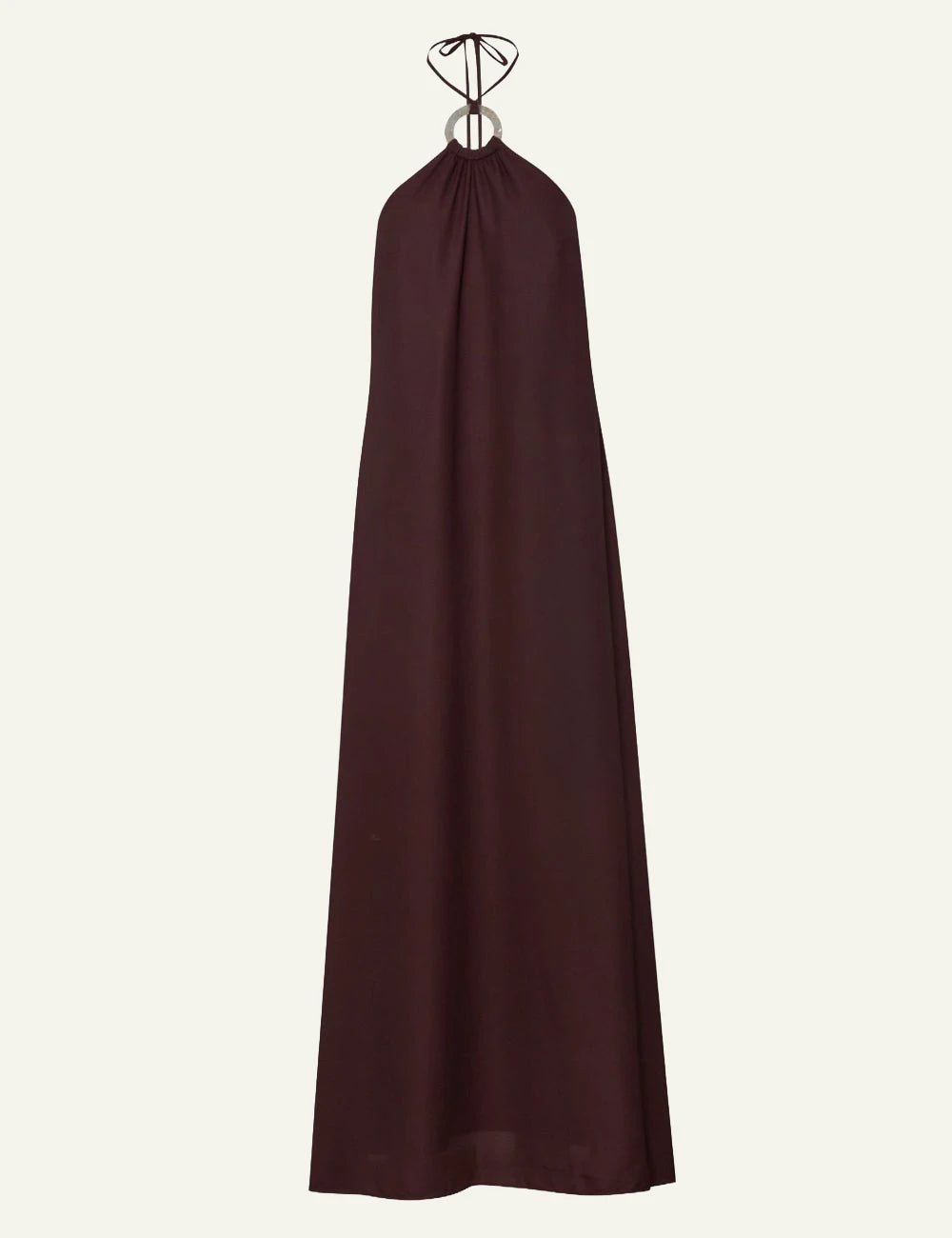 Baobab Flora maxi dress cocoa halter open back product shot