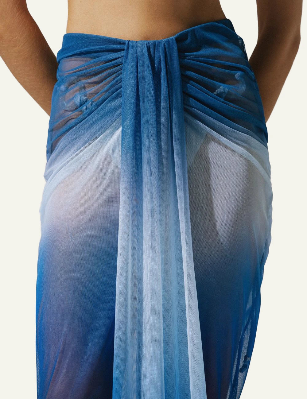 Baobab Nia maxi skirt marine blue mesh ombre front view details