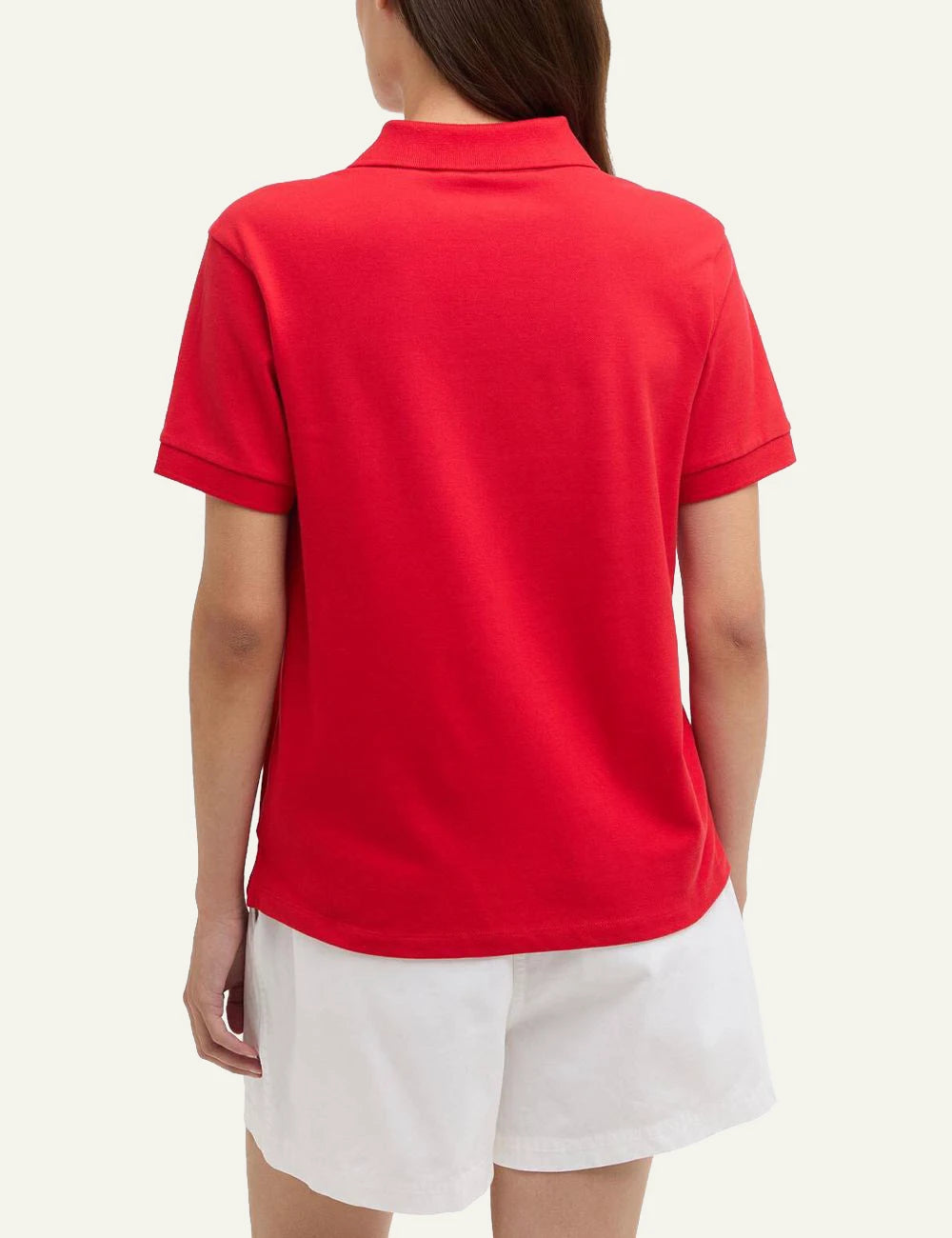 barbour bowford polo red cotton slim fit logo chest back view