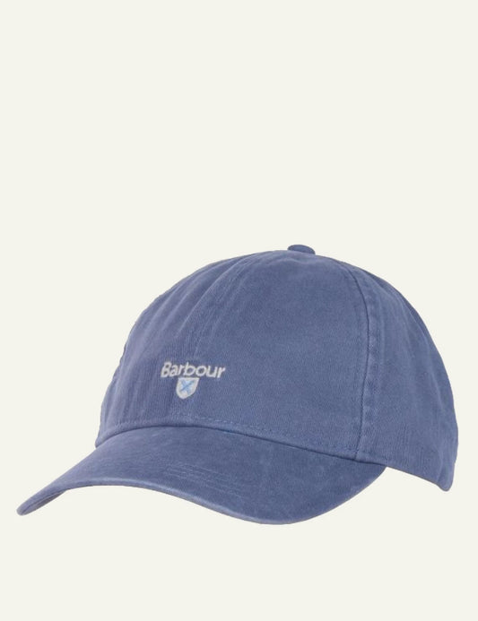 barbour cotton baseball cap blue side view