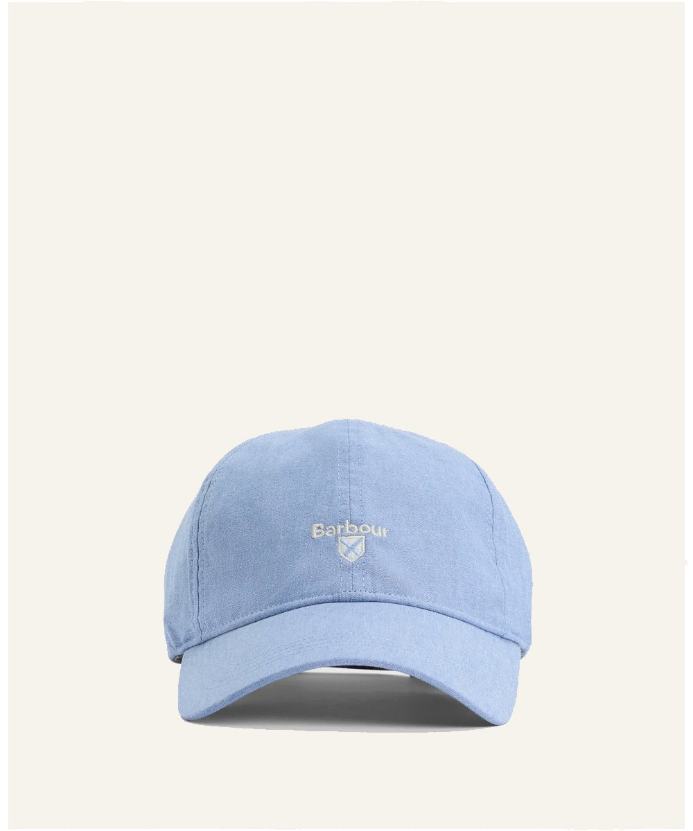 barbour cotton baseball cap light blue front view