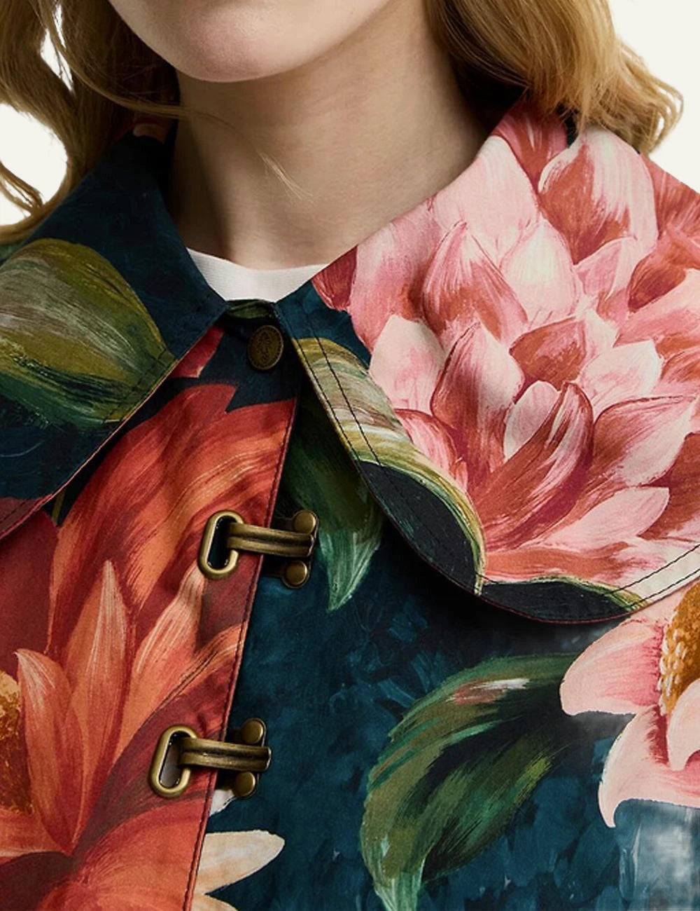Barbour Farm Rio jacket floral print multicolor front detail view