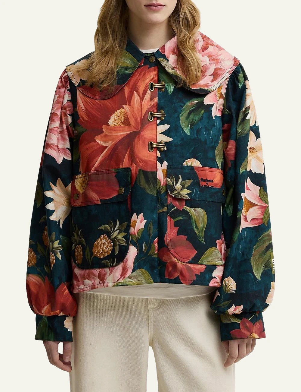 Barbour Farm Rio jacket floral print multicolor front model view