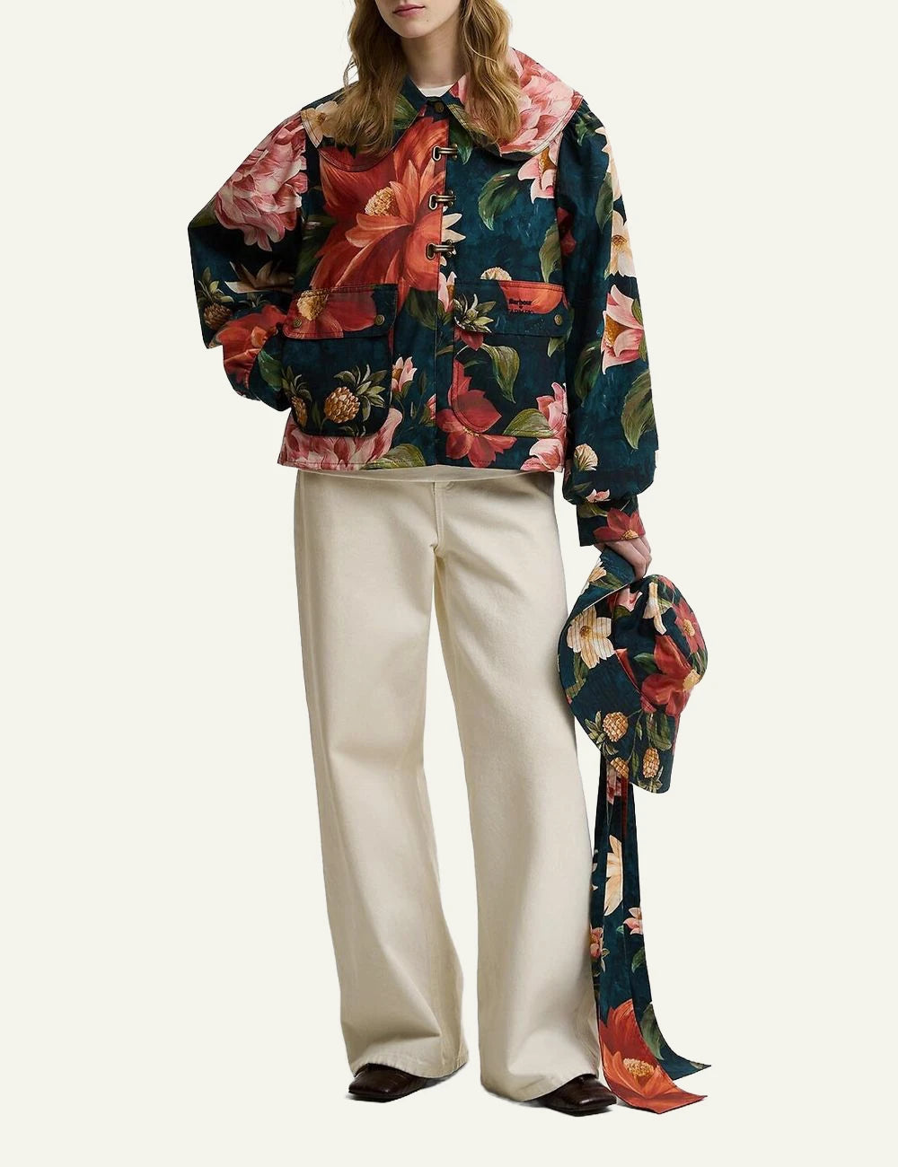 Barbour Farm Rio jacket floral print multicolor front full body view
