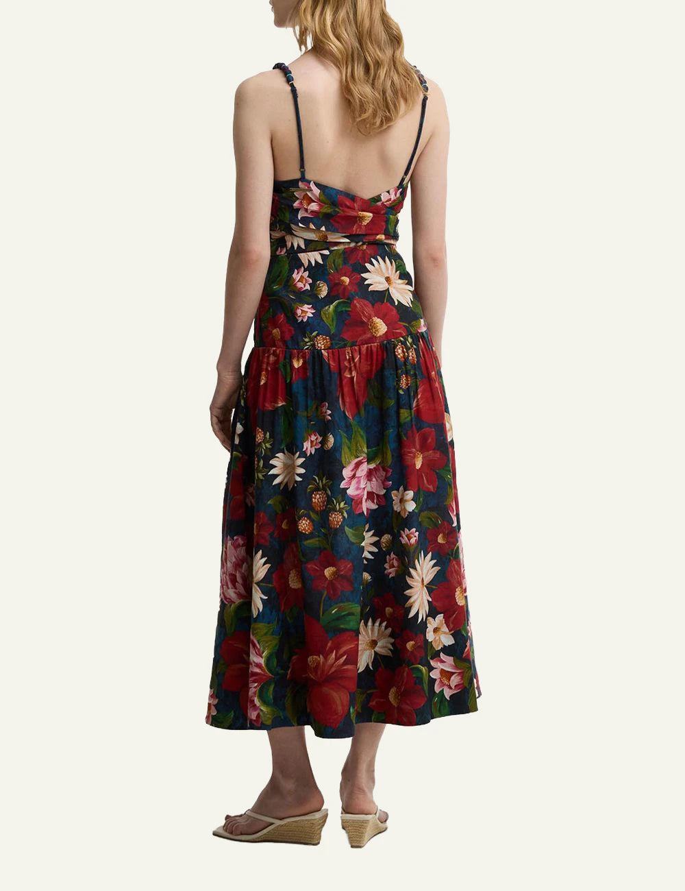 Barbour Farm Rio midi dress floral print dark back view