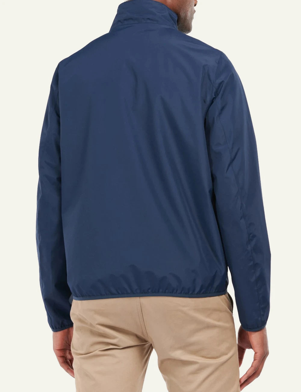 barbour lightweight zip jacket navy back view