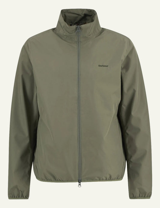 barbour lightweight zip jacket olive front flat view