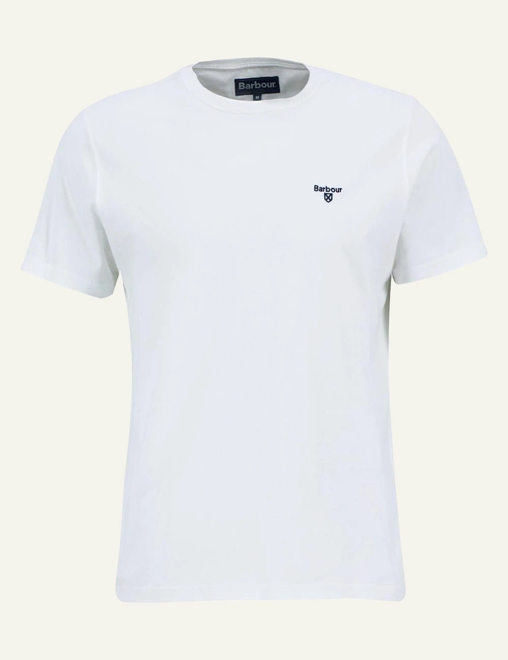 barbour white t-shirt logo chest front flat view