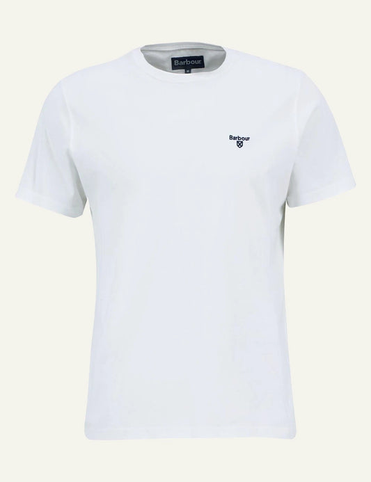 barbour white t-shirt logo chest front flat view