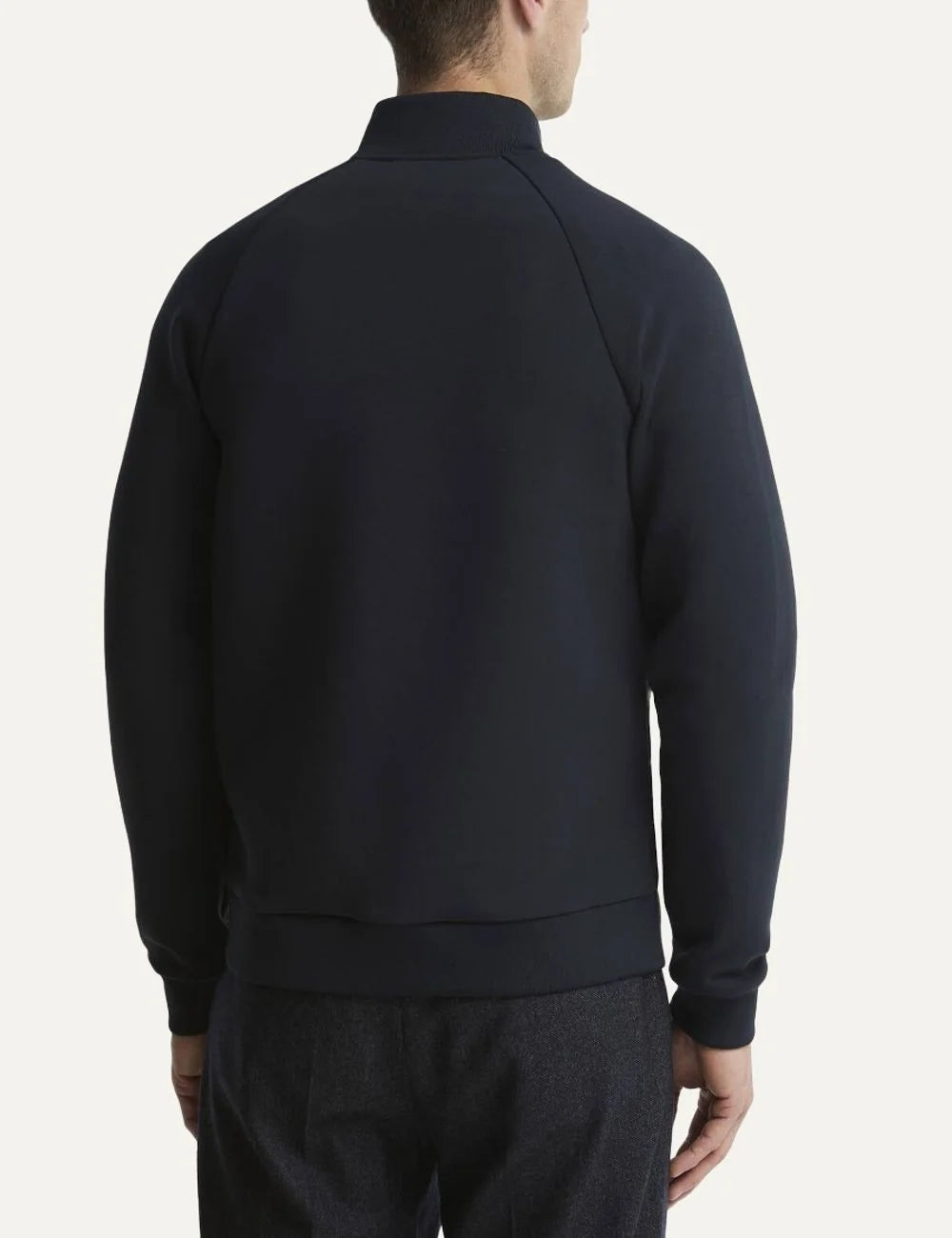 Barbour men Thornton navy quilted sweatshirt with raglan sleeves zip pockets and two-way zip back