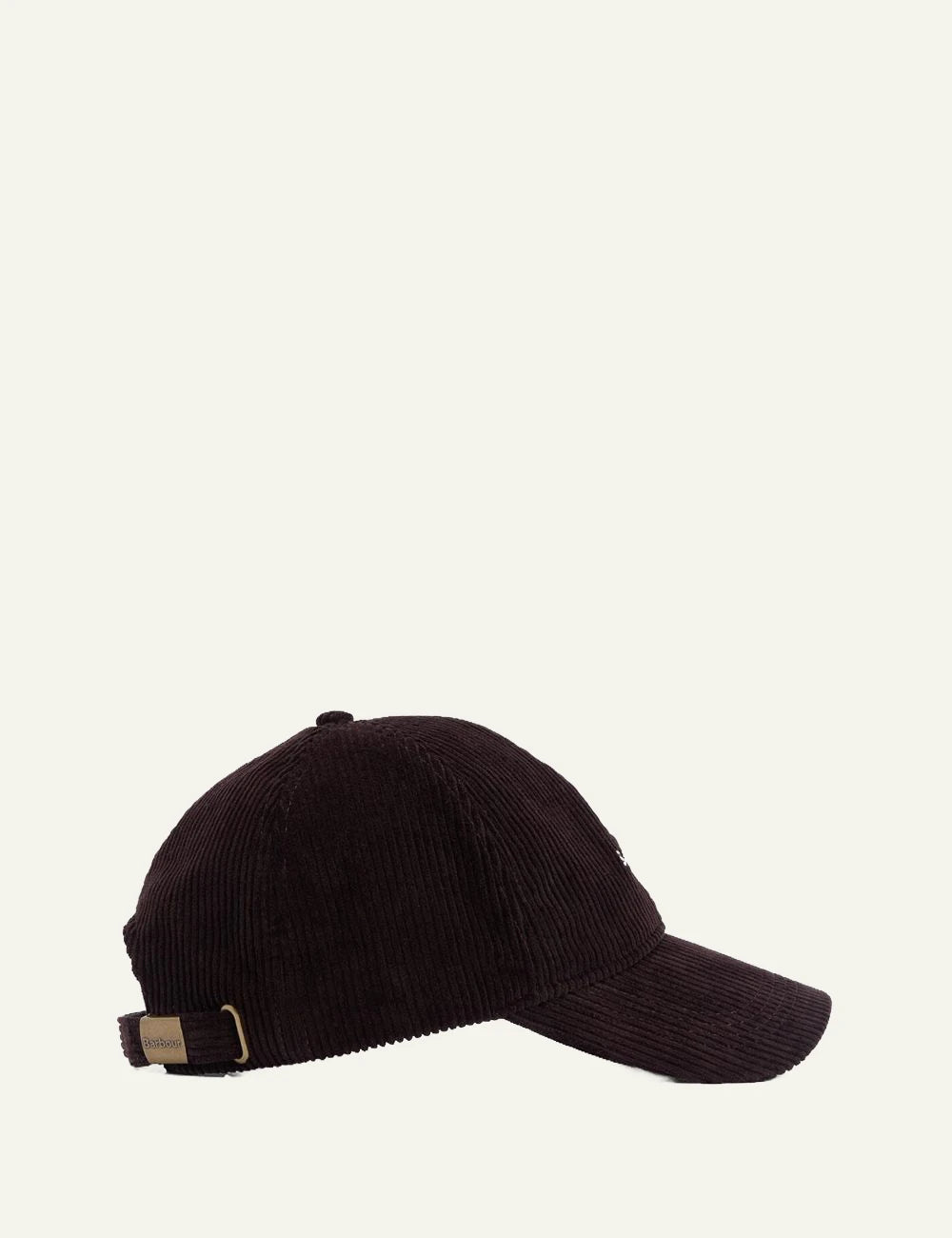 Men's Barbour dark brown corduroy cap with embroidered logo side