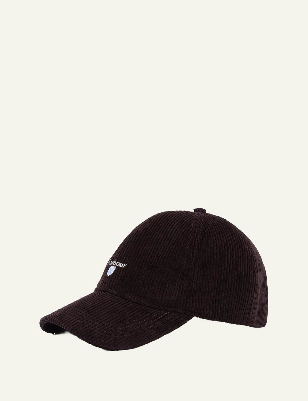 Men's Barbour dark brown corduroy cap with embroidered logo