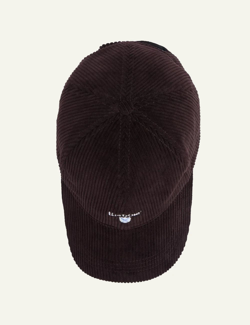 Men's Barbour dark brown corduroy cap with embroidered logo top