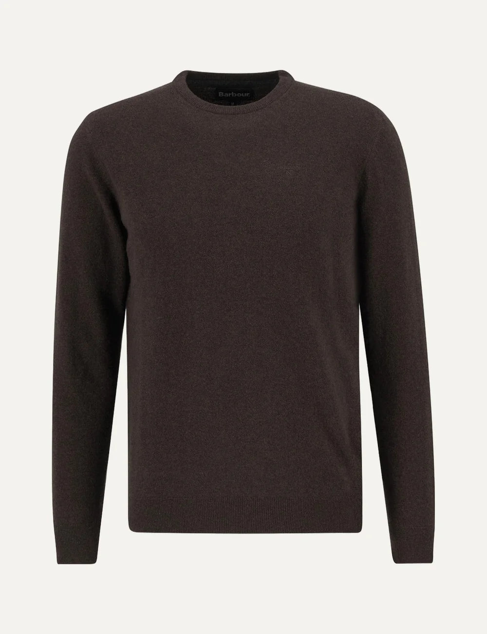 Barbour men's dark brown wool crew neck jumper