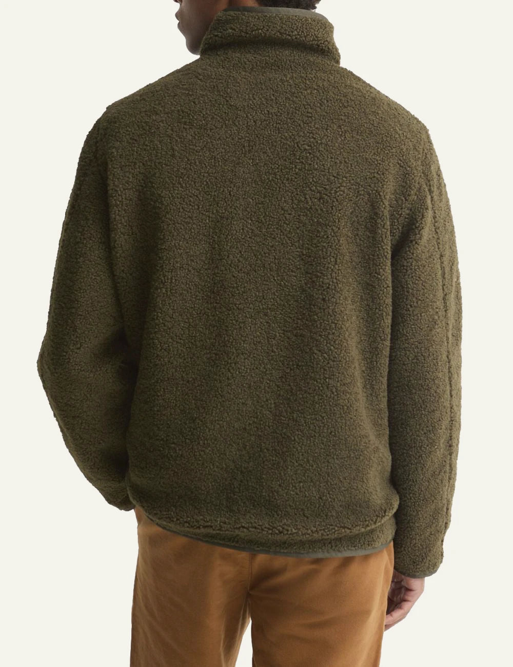 Men's Barbour dark olive reversible fleece jacket with zip closure back