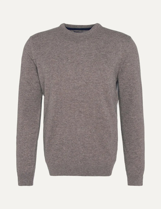 Barbour men's grey wool crew neck jumper