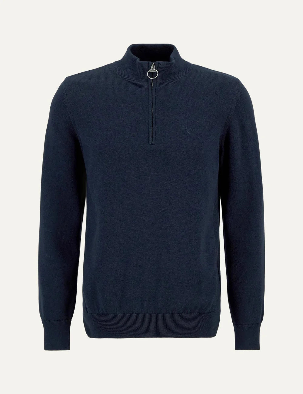 Barbour men's navy cotton quarter zip jumper