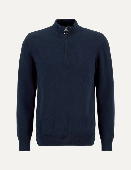 Barbour men's navy cotton quarter zip jumper
