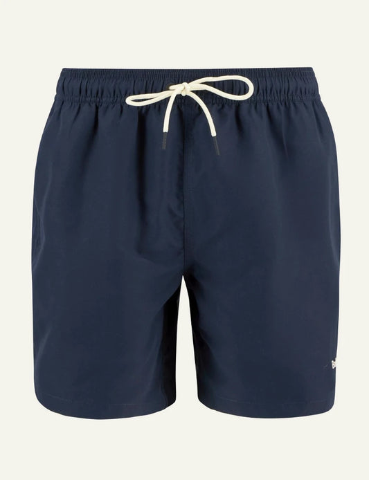 Barbour swim shorts navy water reactive drawstring waist front view