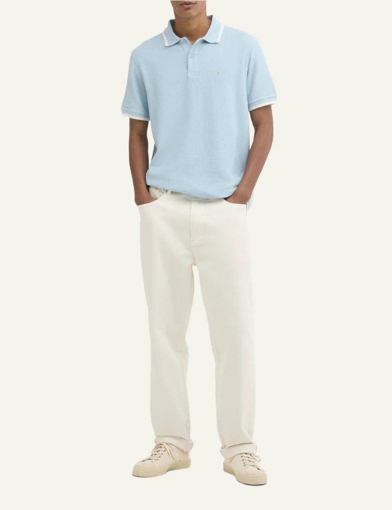 barbour polo ferriby mml1532 surf blue front full body