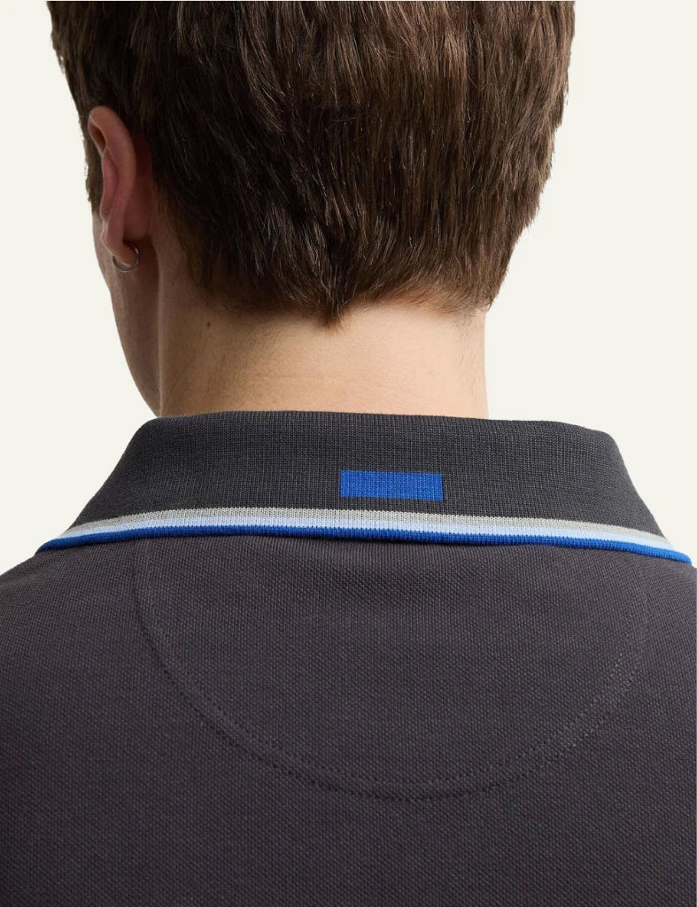 Barbour Lure polo dark navy cotton embroidered lure chest back view