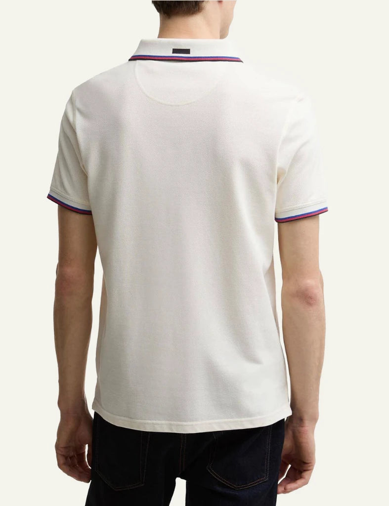 Barbour Lure polo white cotton embroidered lure back view