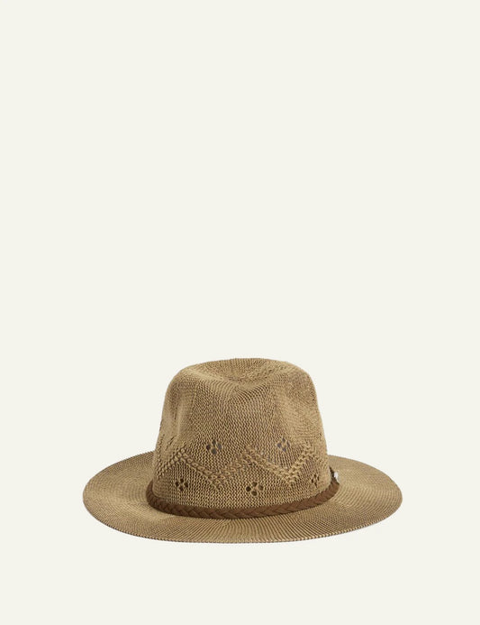 barbour straw hat beige braided band front view