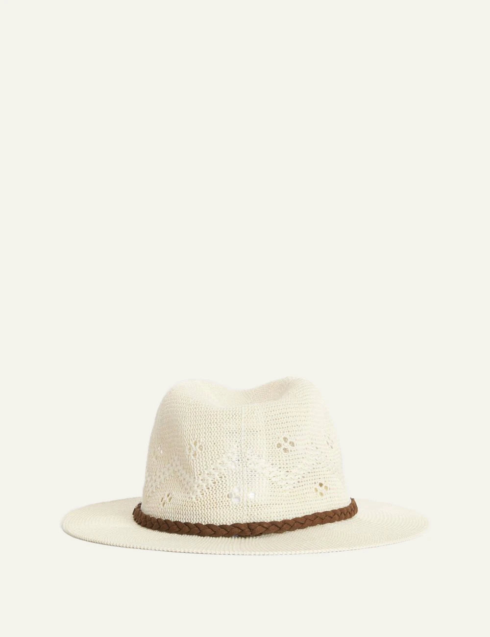 barbour straw hat cream braided band back view