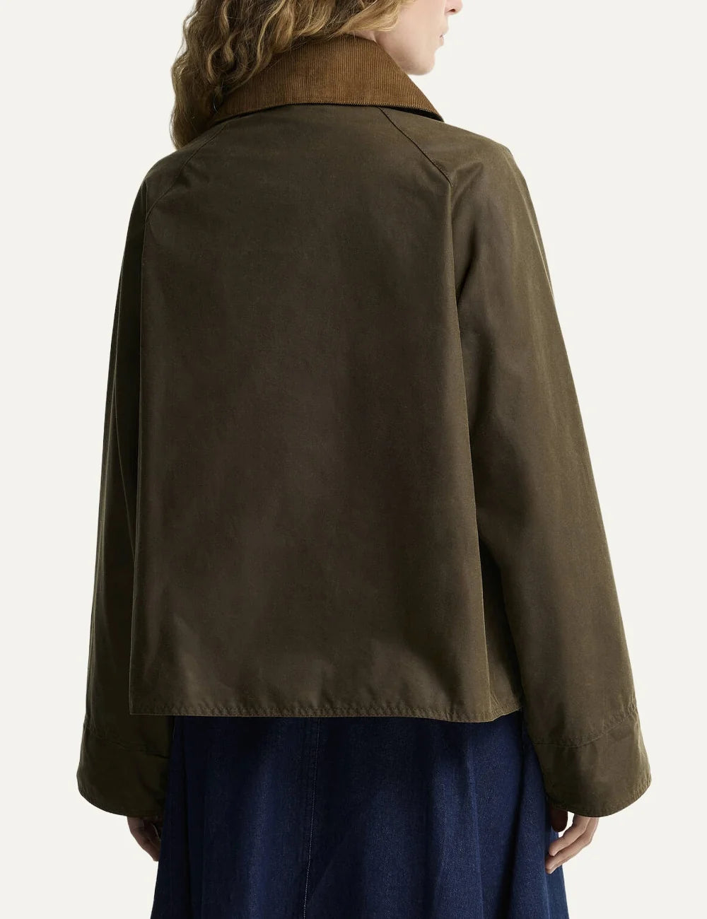 Barbour women Icons Modern Spey dark brown waxed cotton jacket with corduroy collar patch pockets and D-ring detail back