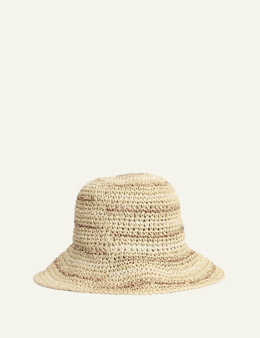 barbour woven bucket hat natural beige front view