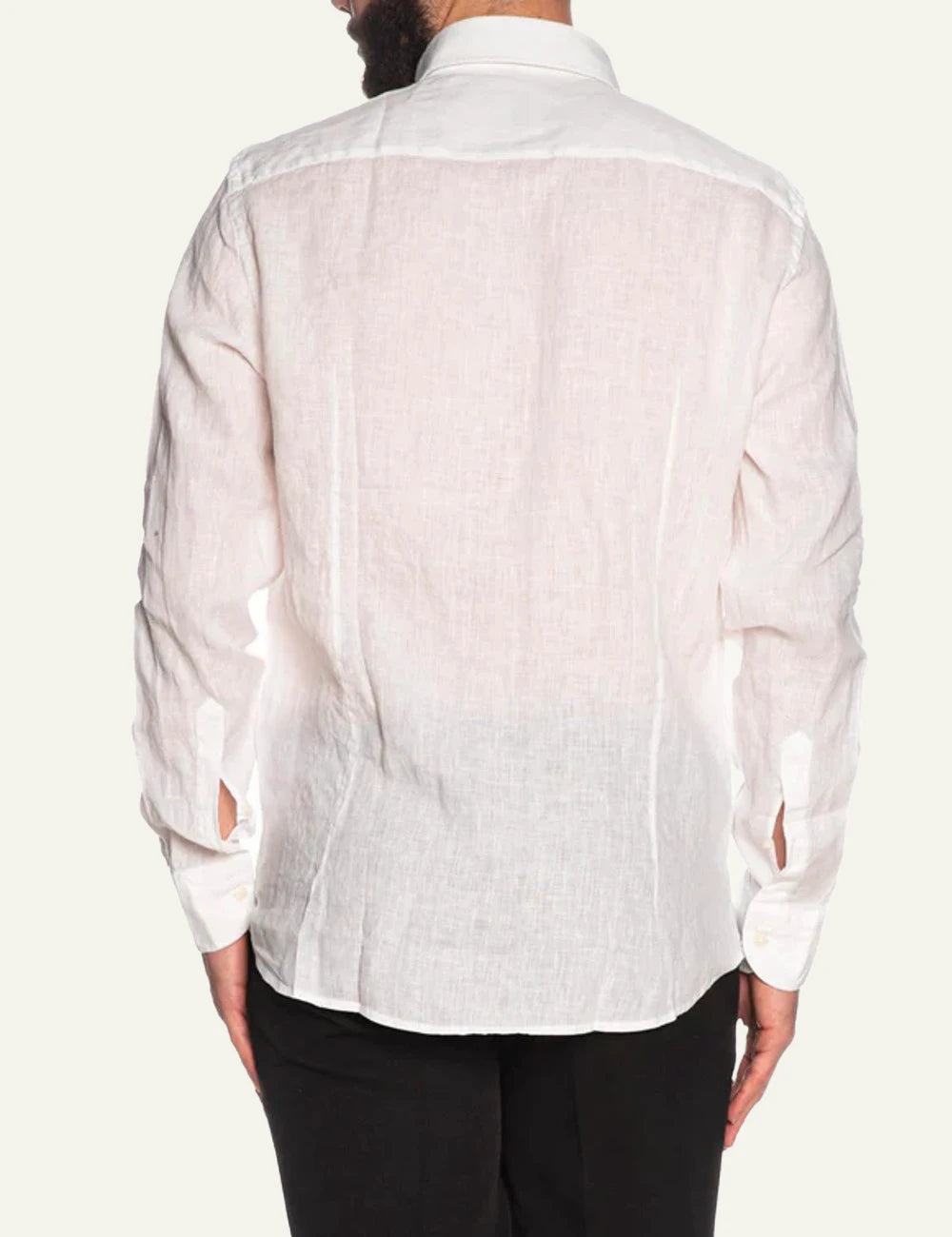 Bastoncino linen shirt white long sleeve back view