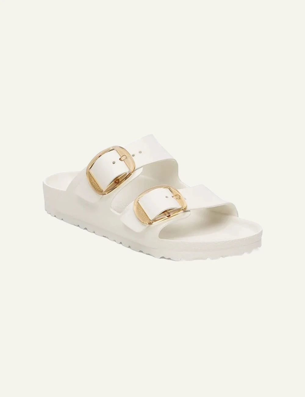 Birkenstock Arizona Big Buckle EVA eggshell slides front view
