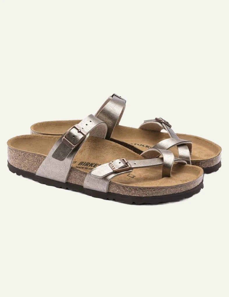 Birkenstock Mayari BF graceful taupe toe loop sandal profile view