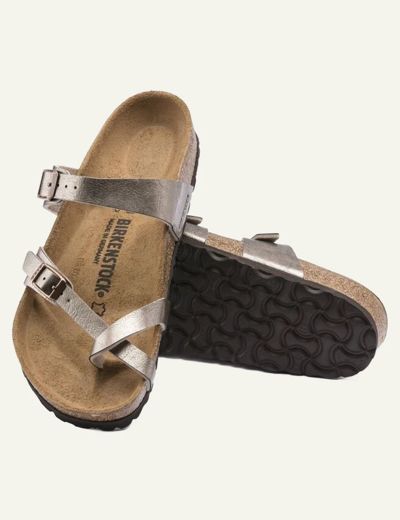 Birkenstock Mayari BF graceful taupe toe loop sandal side sole view