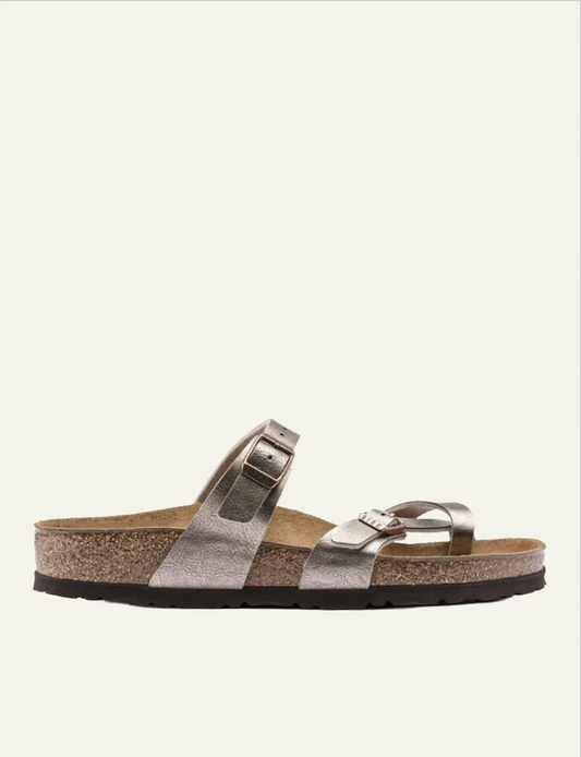 Birkenstock Mayari BF graceful taupe toe loop sandal side view
